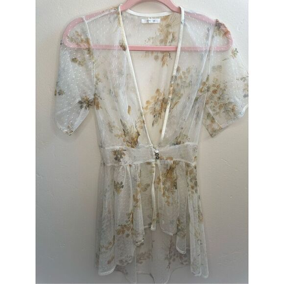 Maurice’s Floral Y2K Button Front Sheer Blouse Size XS - Picture 1 of 4